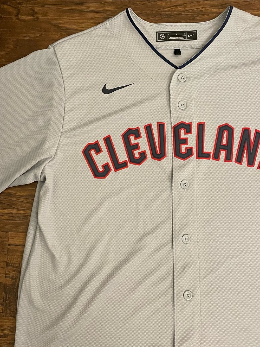 Nike Cleveland Guardians Road Gray Jersey Large NWOT